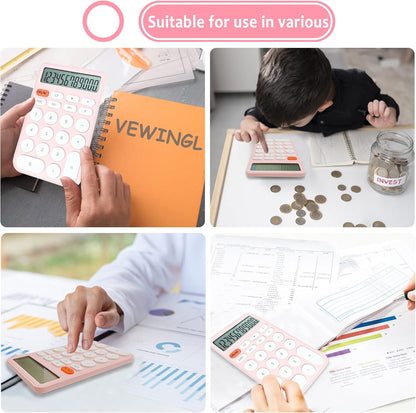 VEWINGL Mechanical Switch Calculator, 12 Digit Large LCD Display and Buttons, Great for Everyday Life and Basic Office Work, with Battery - PuriLite