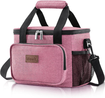 Lifewit Large Lunch Bag for Adults, 24-Can 15L Insulated Lunch Box Leakproof Soft Cooler Cooling Tote for Men Women, Waterproof Reusable Cooler Bags for Work Office Outdoor Picnic Camping, Black - PuriLite
