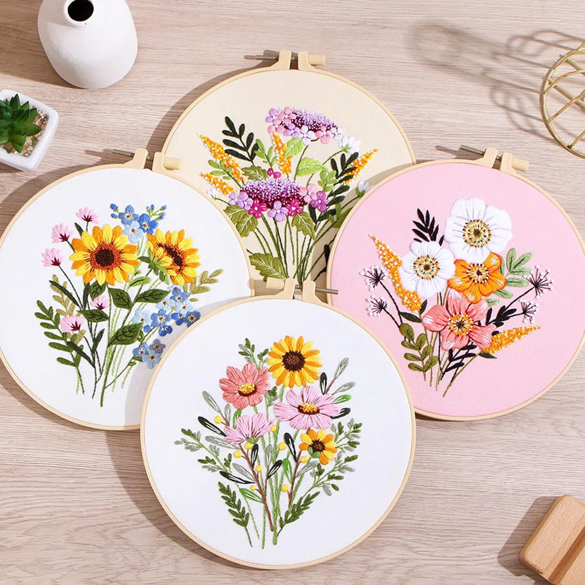 Purilite Select 3-Sets Flower Embroidery Kit - PuriLite