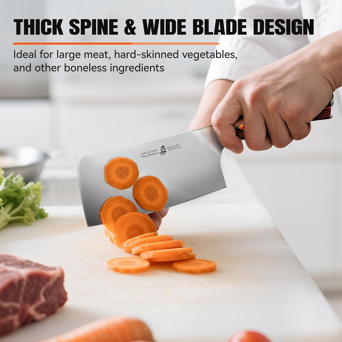 TUO Boning Knife - Razor Sharp Fillet Knife - High Carbon German Stainless Steel Kitchen Cutlery - Pakkawood Handle - Luxurious Gift Box Included - 7 inch - Fiery Phoenix Series - PuriLite