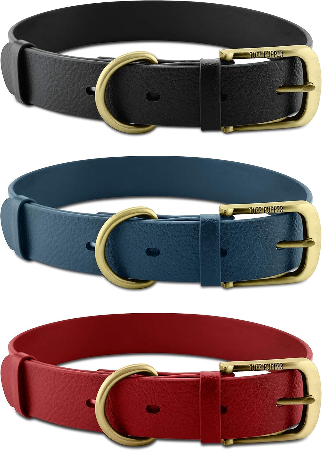 Tuff Pupper Classic Heavy Duty Dog Collar | 10x Stronger Than Leather | 100% Waterproof & Odor Proof Dog Collar | Tough Rust-Proof All Metal Hardware - PuriLite
