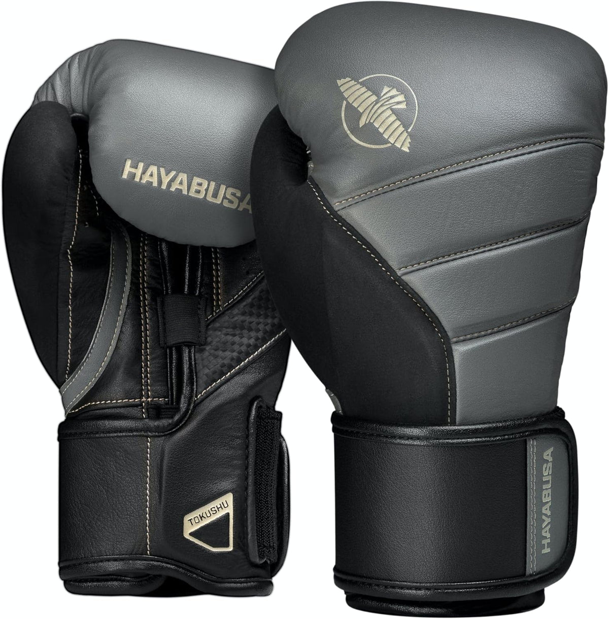 Hayabusa T3 Boxing Gloves for Men and Women Wrist and Knuckle Protection, Dual-X Hook and Loop Closure, Splinted Wrist Support, 5 Layer Foam Knuckle Padding - PuriLite