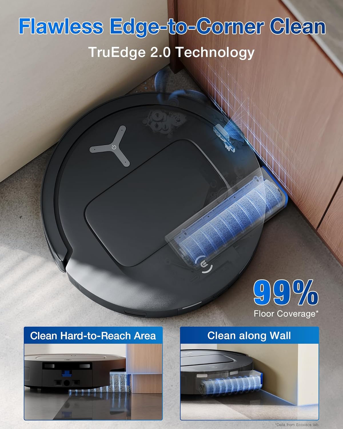 ECOVACS DEEBOT X9 PRO OMNI Robot Vacuum and Mop, BLAST™ 16,600Pa Suction, OZMO ROLLER Instant Self-Washing Mopping, ZeroTangle™ 3.0, Triple Lift System, AI Smart Navigation, Hands-Free OMNI Station - PuriLite