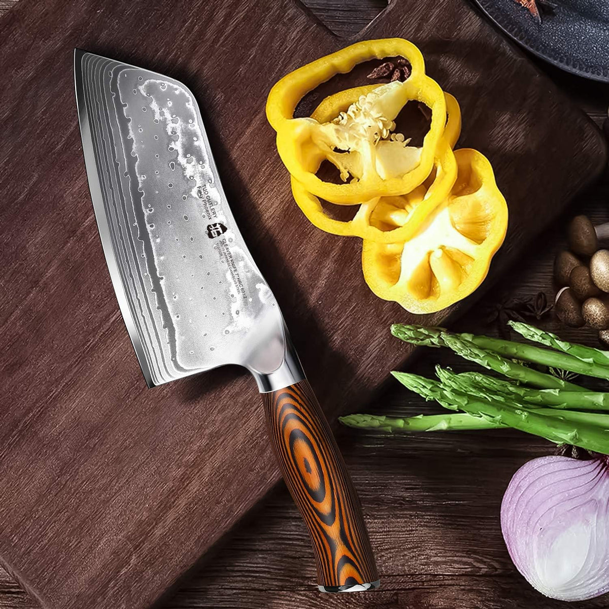 TUO Boning Knife - Razor Sharp Fillet Knife - High Carbon German Stainless Steel Kitchen Cutlery - Pakkawood Handle - Luxurious Gift Box Included - 7 inch - Fiery Phoenix Series - PuriLite