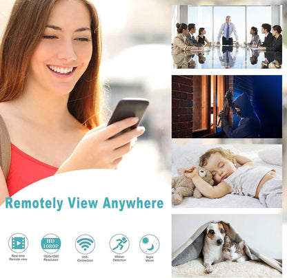 Smoke Detector Wireless Security Camera WiFi Indoor Camera Dome Surveillance System with Night Vision,Motion Detection, for Home - PuriLite
