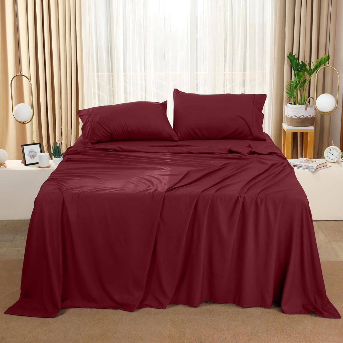 Utopia Bedding Queen Bed Sheet Set - 4 Piece Bedding - Soft Brushed Microfiber Fabric - Shrinkage & Fade Resistant - Easy Care (White) - PuriLite