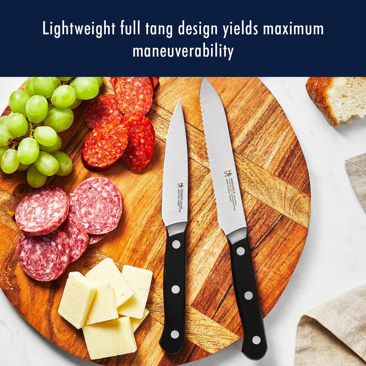 HENCKELS Solution Razor-Sharp 16-pc Self Sharpening Knife Block Set, Chef Knife, Bread Knife, Steak Knife, German Engineered Informed by 100+ Years of Mastery - PuriLite