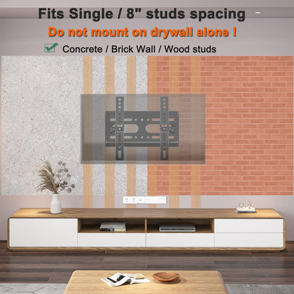 SJBRWN Tilt TV Wall Mount for Most 14-42 Inch Flat Curved Screen TVs Monior, Up Down 15° Support TV Mural, Fits 24 32 40" Max VESA 200x200mm Holds up to 55lbs, Low Profile Small Wall Mount TV Bracket - PuriLite