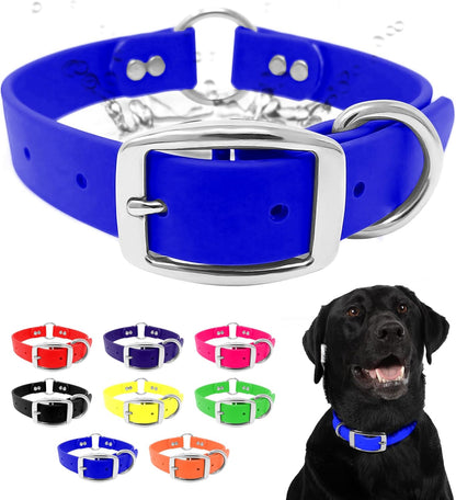 Regal Dog Products Medium Orange Dog Collar with Heavy Duty Double Buckle & D Ring | Vinyl Coated, Custom Fit, Adjustable Biothane Dog Collar Chew Resistant Waterproof Center-Ring Collar for Dogs - PuriLite
