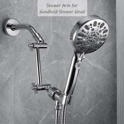 Shower Head Extension Arm, 6 Inch Adjustable Shower Arm Extender for Handheld/Fixed/Rain Shower Head, All Metal Showerhead Arm with G1/2 Universal Connector, Easy Installation, Brushed Nickel - PuriLite