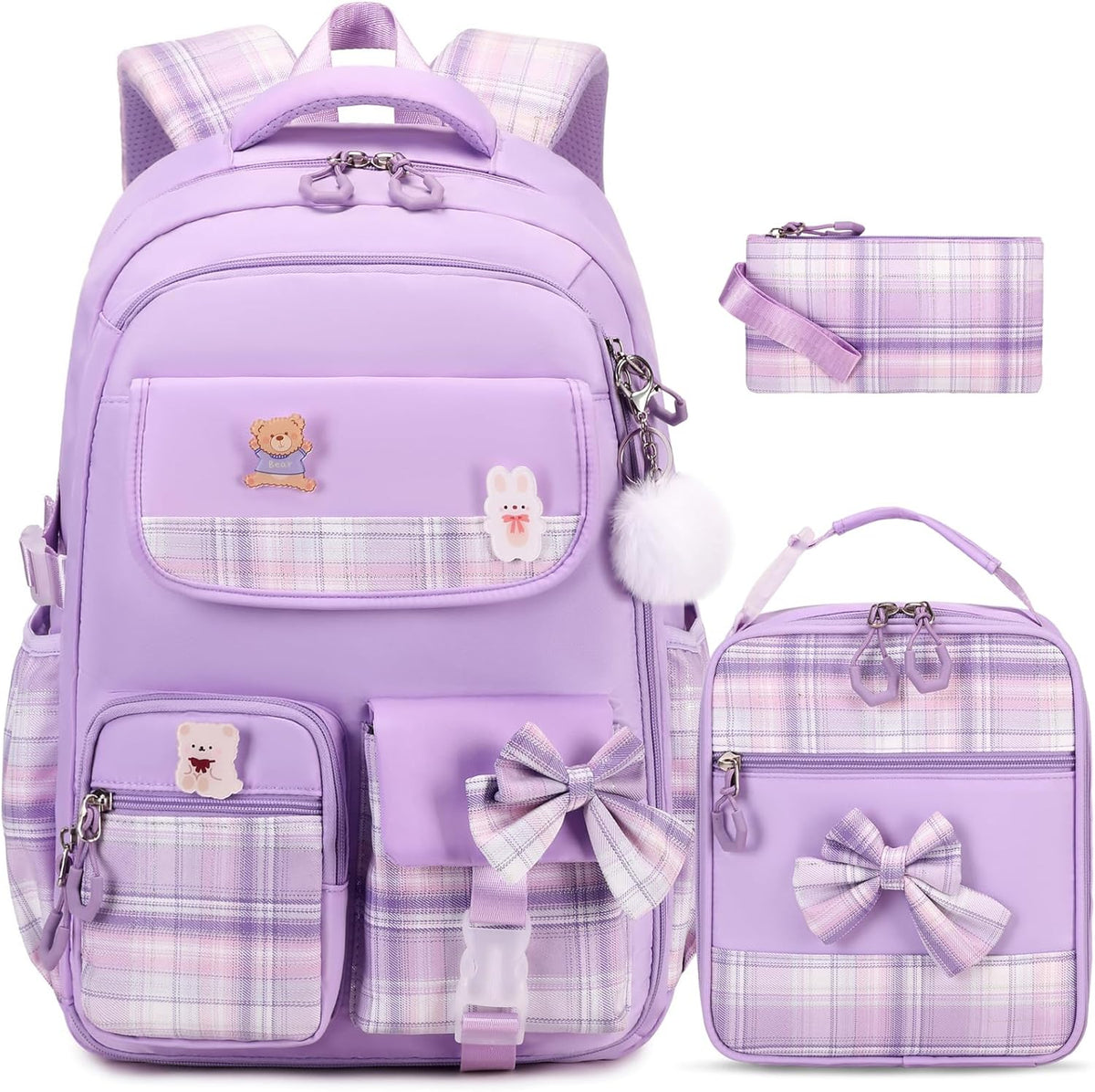 ACESAK Girls Backpack - 3PCS Backpack for Girls Cute School Backpacks for Girls Kindergarten - PuriLite