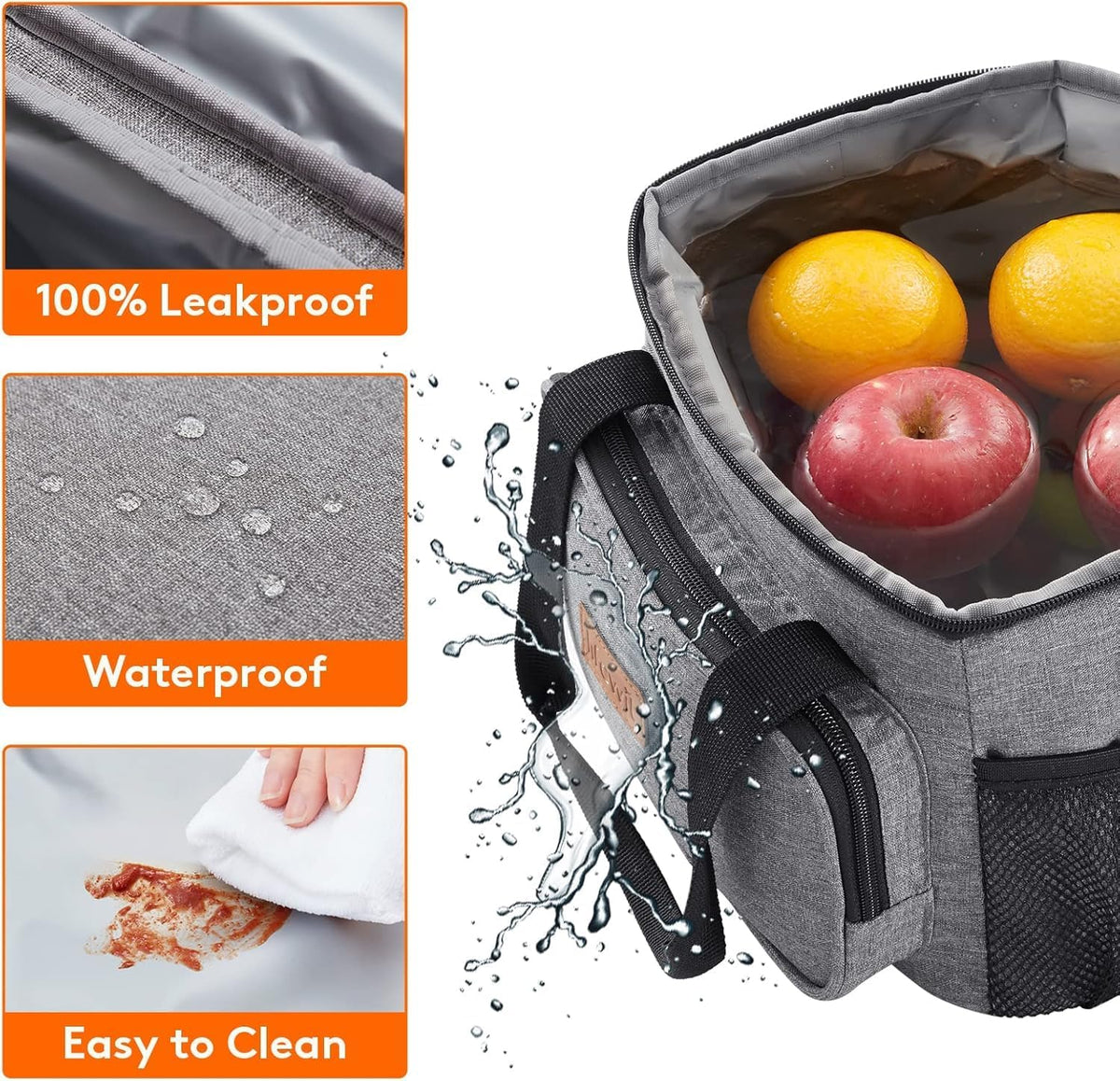 Lifewit Lunch Bag for Men, Insulated Lunch Box Leakproof Soft Cooler Cooling Tote for Adult Women, Waterproof Reusable Lunch Bags for Work Office Outdoor Picnic Camping, Black, 12-Can (9L) - PuriLite