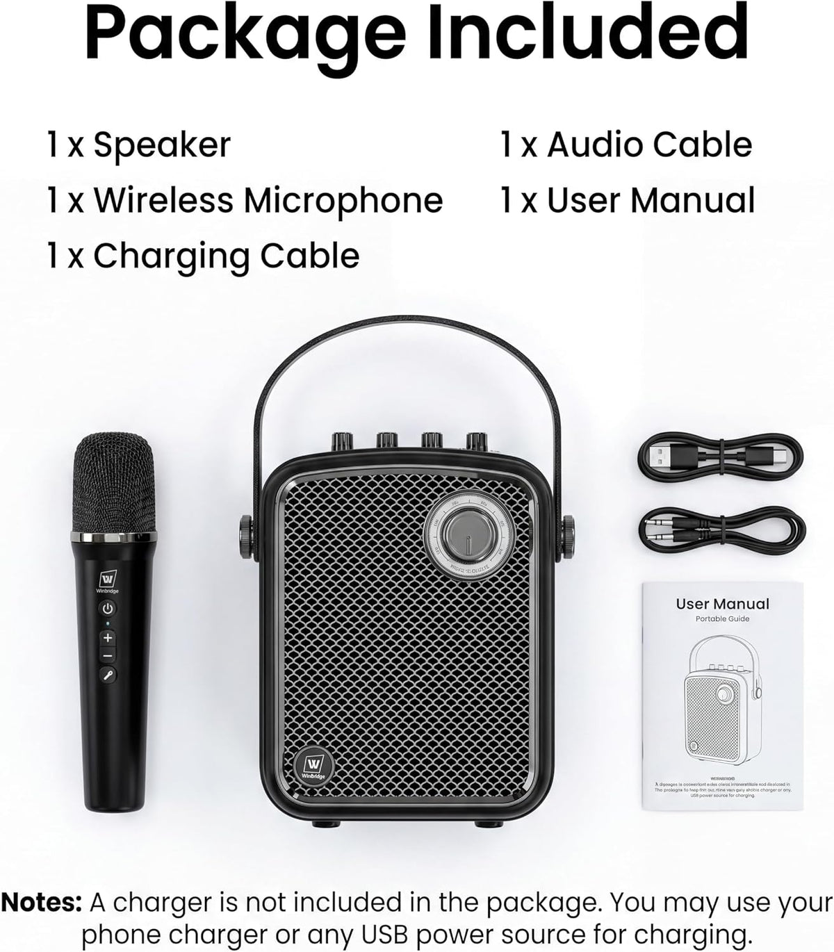 70W Voice Amplifier with UHF Wireless Handheld Microphone & Bluetooth 5.3