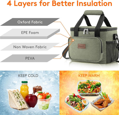Lifewit Large Lunch Bag for Adults, 24-Can 15L Insulated Lunch Box Leakproof Soft Cooler Cooling Tote for Men Women, Waterproof Reusable Cooler Bags for Work Office Outdoor Picnic Camping, Black - PuriLite