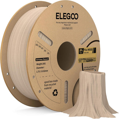 ELEGOO PLA Filament 1.75mm Black 1KG,3D Printer Filament Dimensional Accuracy +/- 0.02mm,1kg Cardboard Spool(2.2lbs) 3D Printing Filament Fits for Most FDM 3D Printers - PuriLite
