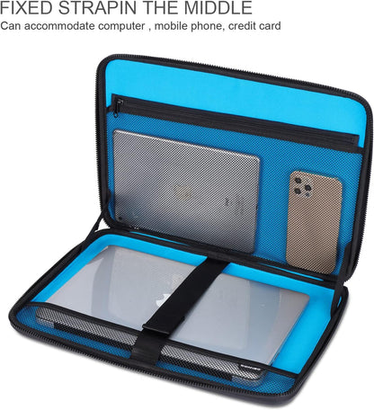 DOMISO 15.6 inch Laptop Sleeve with Handle Protective Shockproof Waterproof EVA Case for 15.6" Yoga 720 IdeaPad 310 320 ThinkPad T570/Legion 5 Gen 6/HP Envy 15/15.6" Notebooks, Dark Blue - PuriLite