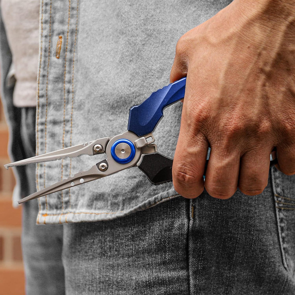 TRUSCEND Lockable Handy Fishing Pliers with Innovative Ergonomic Handle, Saltwater Corrosion Resistant Teflon Coated Fishing Tool, Multi-Function Fishing Gear with Mo-V Cutter, Amazing Fishing Gift - PuriLite