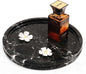 RADICALn Serving Tray Black Handmade Marble 10" Round Jewelry Holder for Home Decor - Decorative Tray Perfume Organizer - Bathroom Tray for Bathroom Organizer Countertop - PuriLite