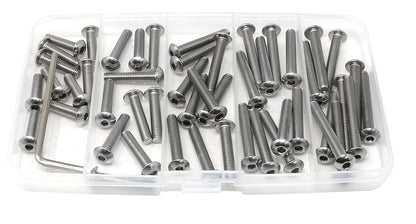 iexcell 50 Pcs M6 x 20mm Thread Pitch 1 mm Stainless Steel 304 Hex Socket Button Head Cap Screws Bolts Kit - PuriLite