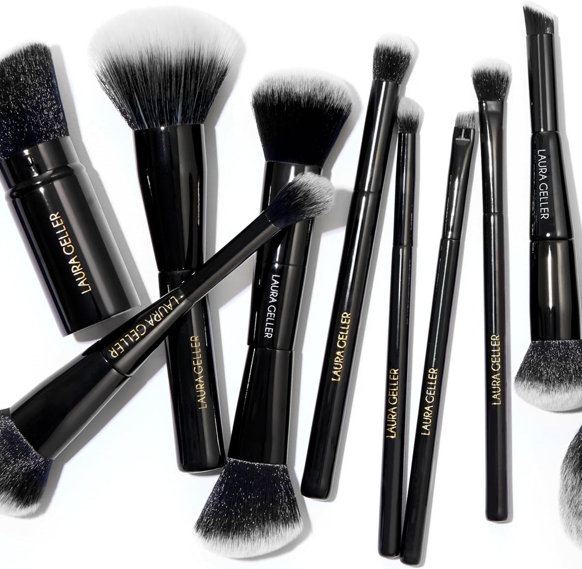 LAURA GELLER NEW YORK Dual-Ended Blush + Bronzer Brush - Blush Bronzer Contour Face Makeup Brush - PuriLite
