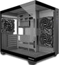 MUSETEX ATX PC Case, 360MM RAD Support, 3 x 120mm Fans Pre-Installed, 270° Full View Tempered Glass Gaming PC Case with Type-C, Mid Tower ATX Computer Case, Black, Y6 - PuriLite