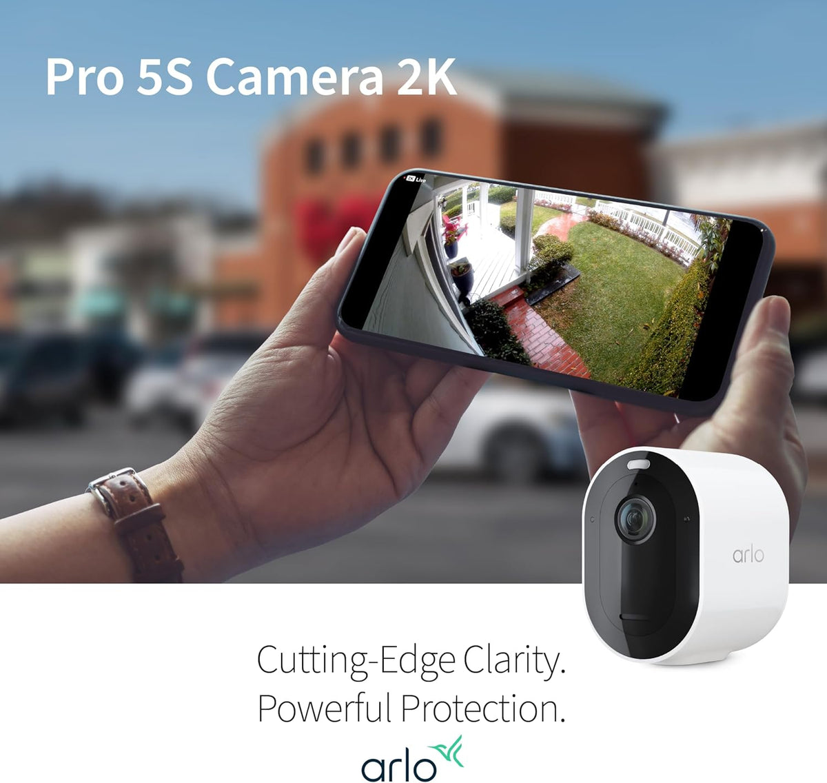 Arlo Pro 5S Spotlight Security Camera 2K HDR | Outdoor | Wire-Free with Spotlight | Dual-Band Wi-Fi Connects to The Strongest Network | 12X Zoom, 2-Way Audio, Color Night Vision, White, 4 Cameras - PuriLite