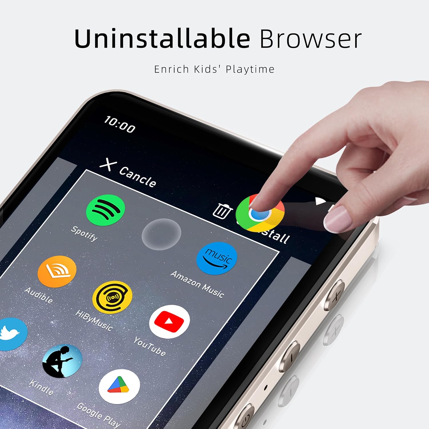 MP3 Player with Bluetooth and WiFi, Music Player with Camera Spotify Pandora,Amazon Music, 4" Touch Screen Android MP4 MP3 Player with Speaker 144GB MP4 & MP3 Player for Travel Sport - PuriLite