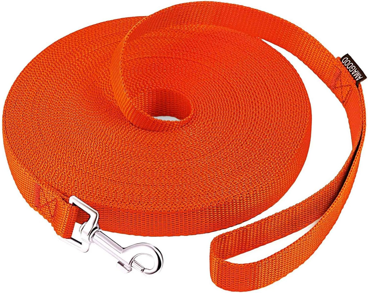 AMAGOOD Dog/Puppy Obedience Recall Training Agility Lead-15 ft 20 ft 30 ft 50 ft Long Leash-for Dog Training,Tie Out,Play,Safety,Camping (15 feet, Black) - PuriLite