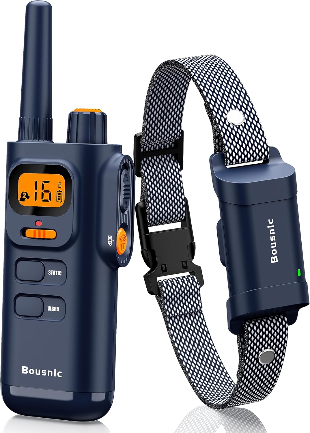 Bousnic Dog Shock Collar with Remote - [New Edition] 4000FT Dog Training Collar for Large Medium Small Dogs (8-120lbs) Waterproof Rechargeable E Collar with Beep, Vibration, Safe Shock (Grey) - PuriLite