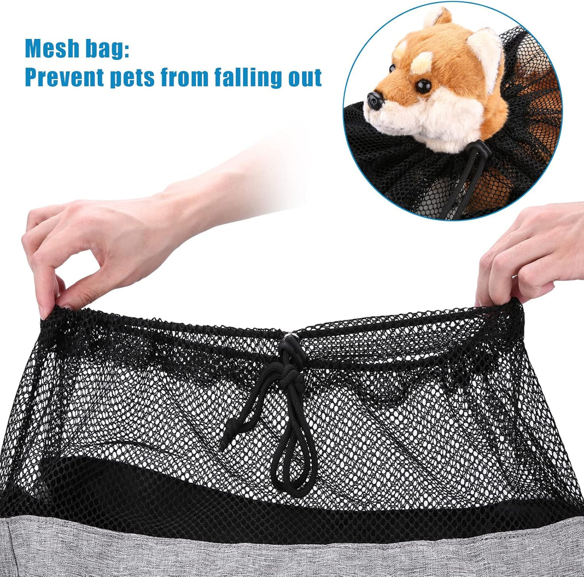 Ownpets Pet Dog Sling Carrier Bag Adjustable Padded Strap Dog Hand Free Safe Mesh Pet Carrier for Small Medium Dog Cat, Fit 10lbs up to 20 Pounds - PuriLite