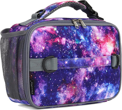 FlowFly Kids Lunch Box Insulated Soft Bag Mini Cooler Back to School Thermal Meal Tote Kit for Girls, Boys, Black - PuriLite