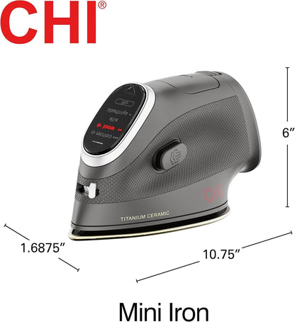 CHI Mini Iron, Titanium-Infused Ceramic Soleplate, Black,13120 - PuriLite