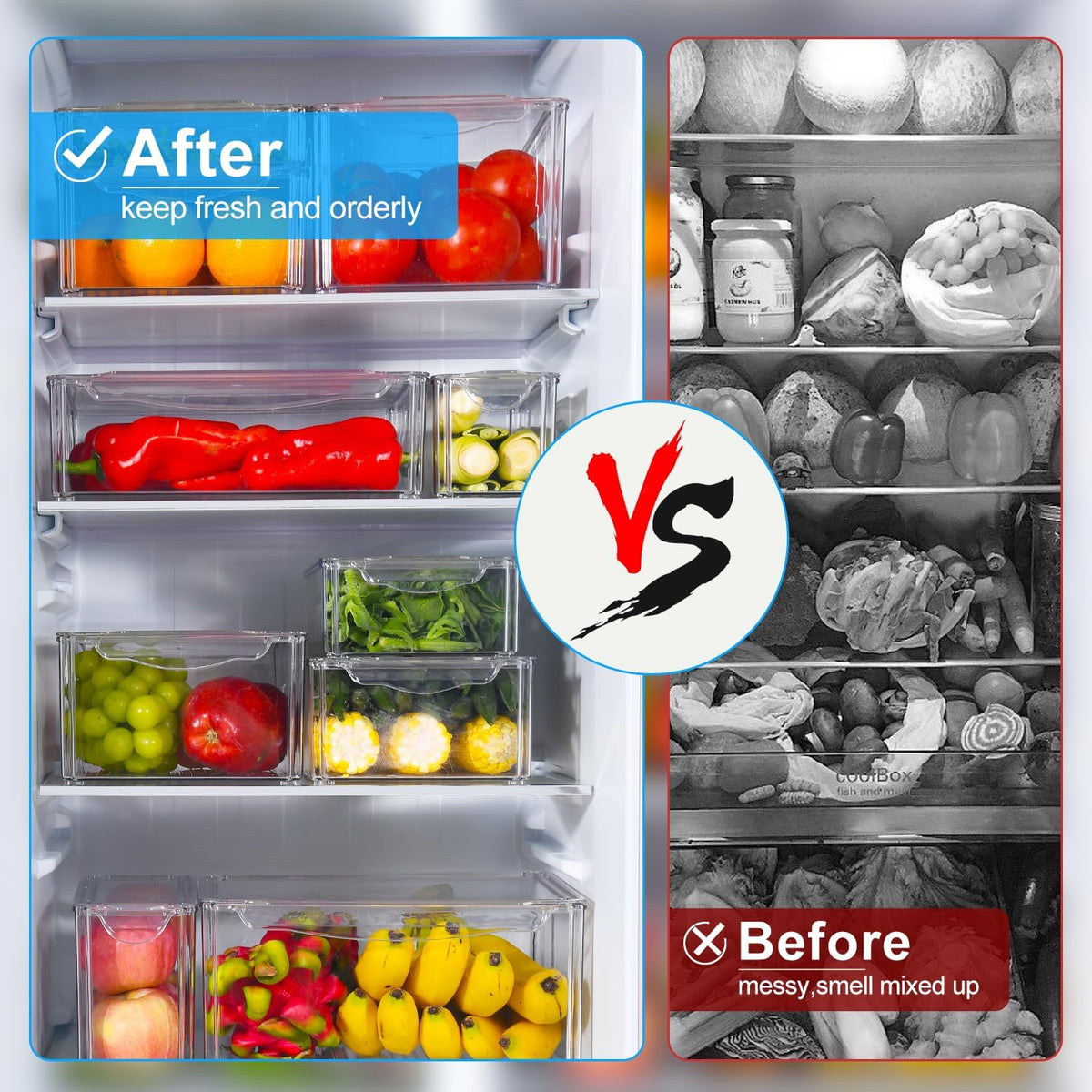 Pure Future 50-Piece Large Airtight Food Storage Containers with Lids, BPA-Free Stackable & Microwave Safe Kitchen Set for Meal Prep, Freezer Use - 25 Containers & Lids, Leakproof Design - PuriLite