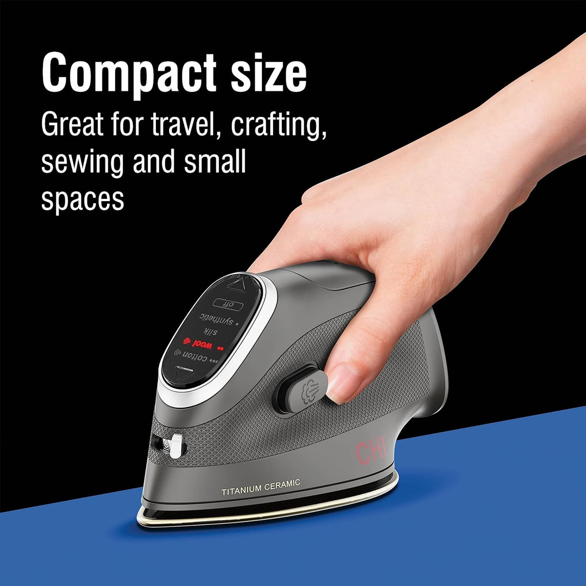 CHI Mini Iron, Titanium-Infused Ceramic Soleplate, Black,13120 - PuriLite