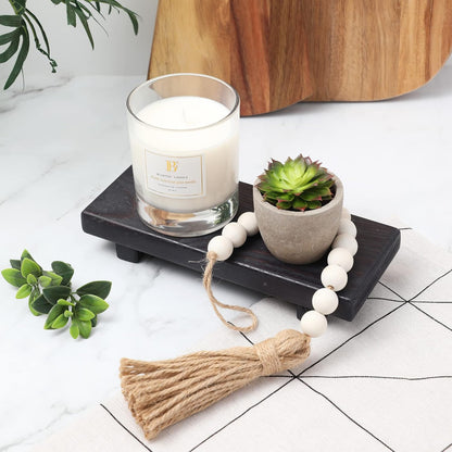 Wood Pedestal Soap Stand, Farmhouse Wood Riser, Soap Dish Holder/Tray Counter Decor for Bathroom Kitchen, Rustic Candle Plant Holder, Display Rectangular Decorative (Antique Walnut) - PuriLite