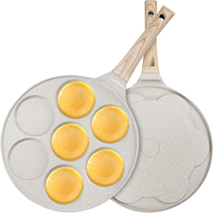 KRETAELY Nonstick Pancake Pan Pancake Griddle with 7-Mold Design Mini Pancake Maker with PFOA Free Coating-Black - PuriLite