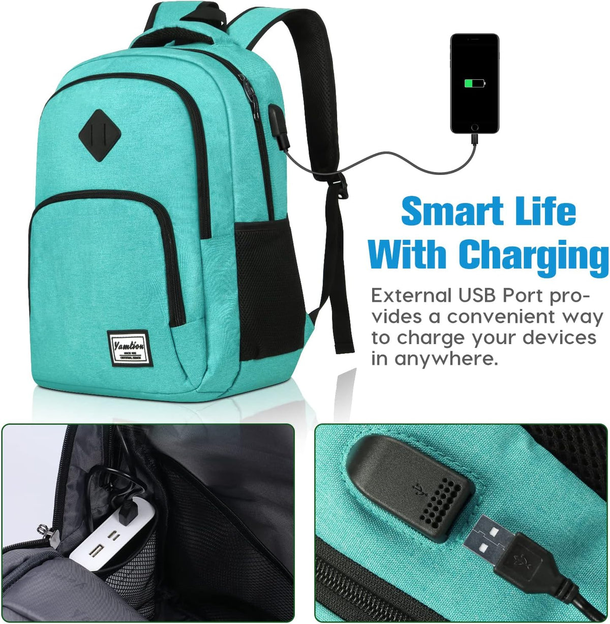 Backpack for Teen Girls,Boys School Backpack for Women with USB,College Backpack,Big Flower - PuriLite