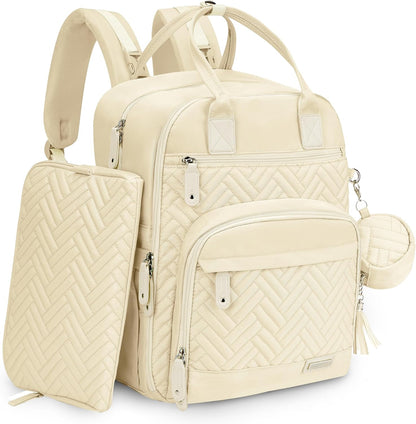 Diaper Bag Backpack, iniuniu Large Baby Bags with Diaper Pouch, Washable Changing Pad, Pacifier Case and Stroller Straps - PuriLite