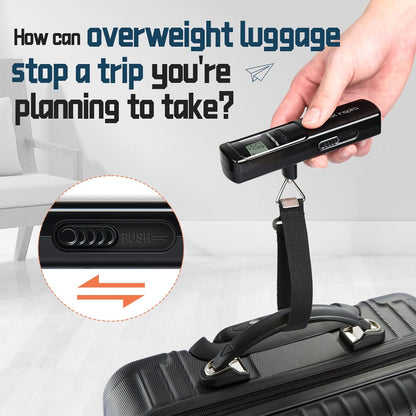 travel inspira Luggage Scale Battery-Free, Portable Handheld Digital Suitcase Scale for Travelling, 110lbs/50kg - PuriLite