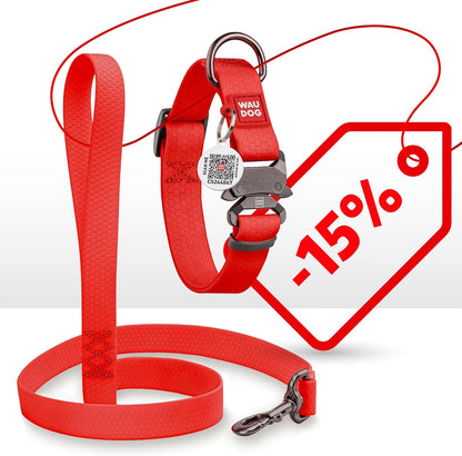 Waterproof Dog Collar - Adjustable Glow Dog Collar for Large Dogs, Small and Medium Dogs - Heavy Duty Dog Collars with Durable Metal Clasp and QR Dog Tag - Glow in The Dark Dog Collars - PuriLite