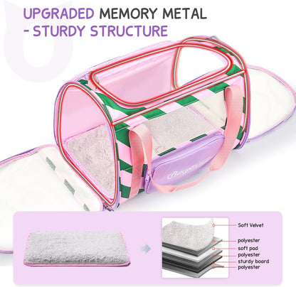 BurgeonNest Cat Carriers for Medium Cats Under 25 lbs, Pet Carrier for Cats with Unique Side Bag,Top Load Small Pet Carrier Soft-Sided Escape Proof with 4 Ventilated Windows - PuriLite
