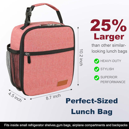 Lunch Box for Men Women Adults Small Lunch Bag for Office Work Picnic - Reusable Portable Lunchbox, Black - PuriLite