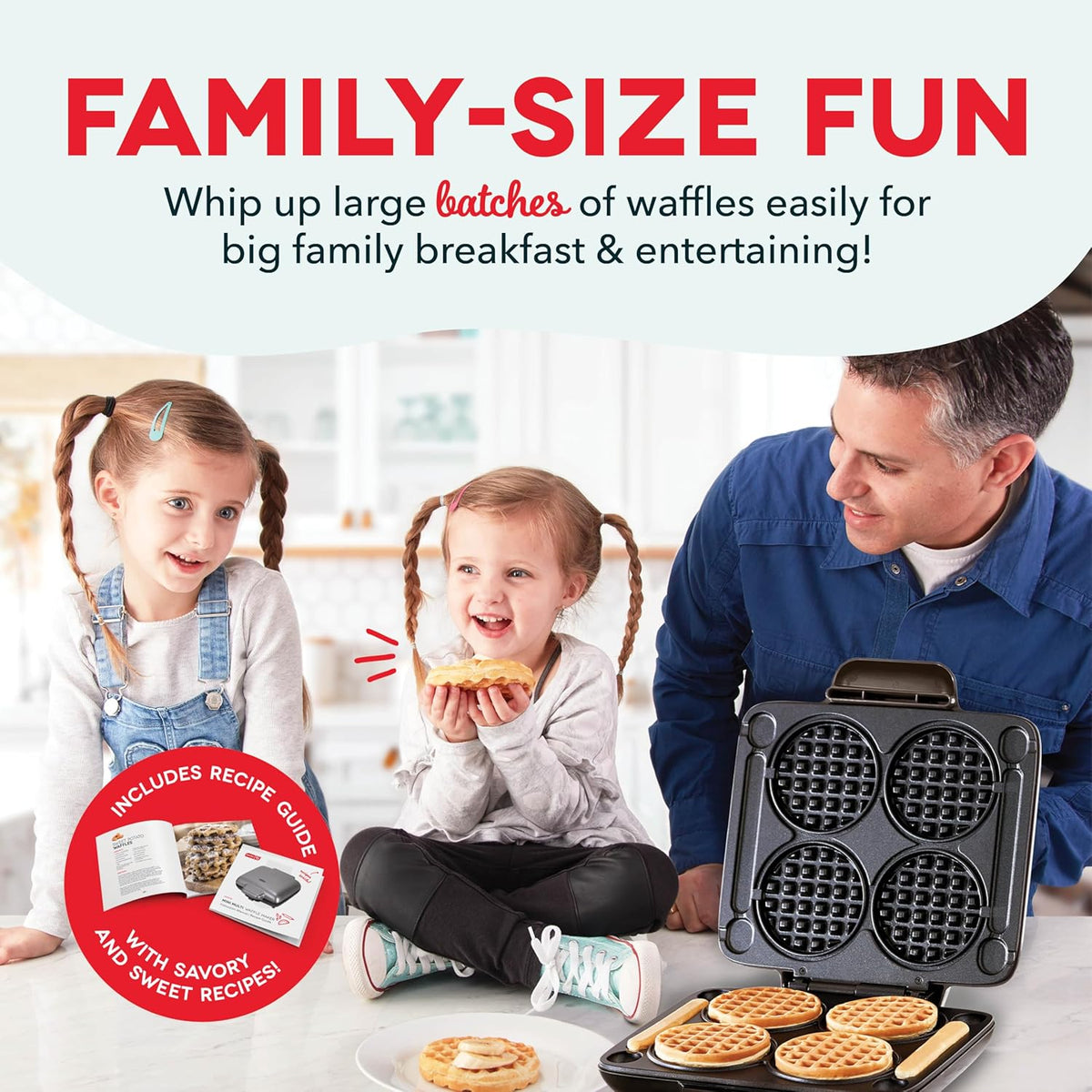 DASH Mini Maker Electric Round Griddle for Individual Pancakes, Cookies, Eggs & other on the go Breakfast, Lunch & Snacks with Indicator Light + Included Recipe Book - Aqua,4 Inch - PuriLite