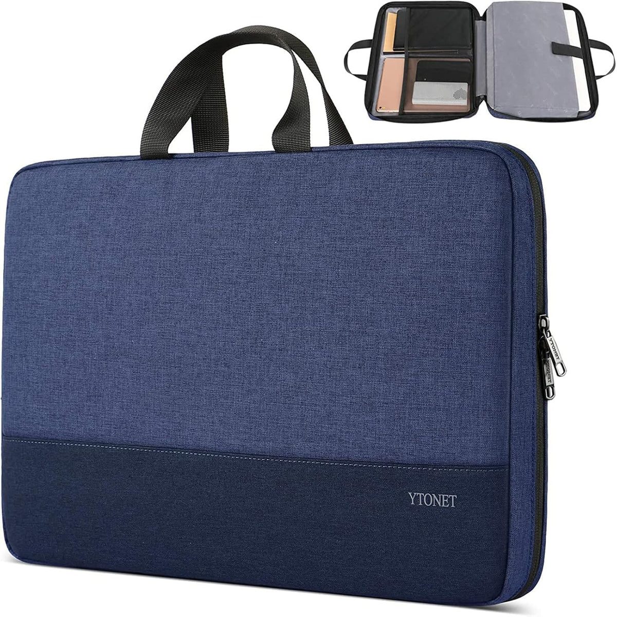 Ytonet Laptop Sleeve, 15.6 inch TSA Laptop Bag Laptop Case Water Resistant Computer Carrying Bag Compatible for Lenovo, HP, Dell, Asus Notebook, Gifts for Men Women, Grey - PuriLite
