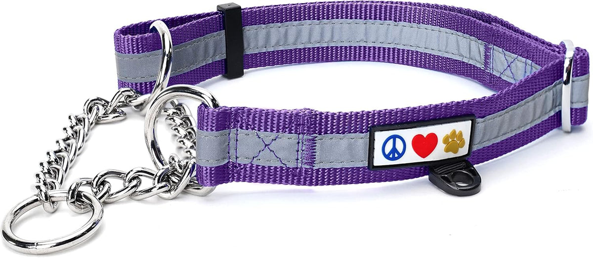 Pawtitas Chain Martingale Dog Collar Puppy Collar Reflective Dog Collar Training Dog Collar Behavioral Dog Chain Collar Collar Large Dog Collar Orange Dog Collar - PuriLite