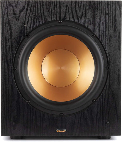 Klipsch Synergy Black Label Sub-100 10” Front-Firing Subwoofer with 150 Watts of Continuous Power, 300 watts of Dynamic Power, and All-Digital Amplifier for Powerful Home Theater Bass in Black - PuriLite