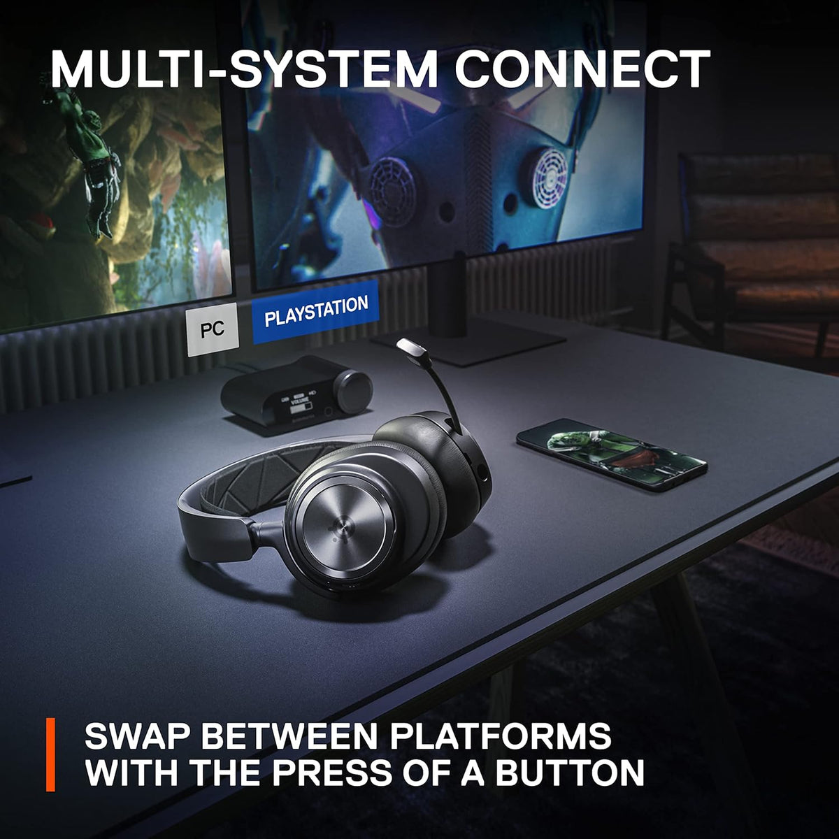 NEW SteelSeries Arctis Nova Pro Wireless Multi-System Gaming Headset - Premium Hi-Fi Drivers - Active Noise Cancellation - Infinity Power System - ClearCast Gen 2 Mic - PC, PS5/PS4, Switch, Mobile - PuriLite
