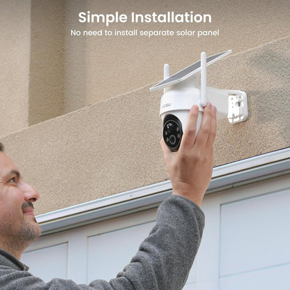 AOSU Security Cameras Outdoor Wireless, 4 Cam-Kit, No Subscription, Solar-Powered, Home Security Cameras System with 360° Pan & Tilt, Auto Tracking, 2K Color Night Vision, Easy Setup, 5G & 2.4G WiFi - PuriLite