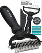 Maxpower Planet Pet Grooming Brush - Double Sided Shedding, Dematting - Undercoat Rake for Dogs - Dog Grooming Brush - Deshedding Brush for Dogs - Dog Brush, Cat Brush, Reduce Shedding by 95%, Black - PuriLite