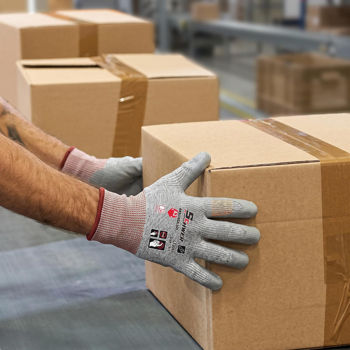 Schwer 12 Pairs A2 Cut Resistant Work Gloves, Ultra Durable, LT3062